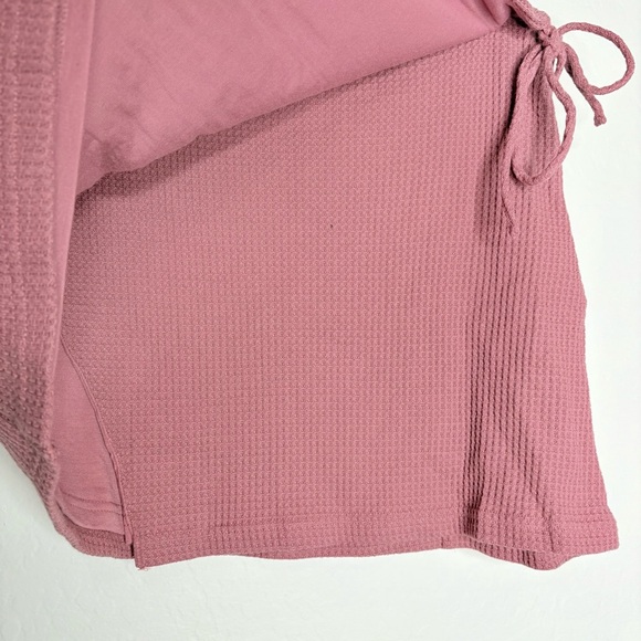 Sabo Emilee Wrap Mini Skirt Mauve Waffle Knit Size Large - Picture 4 of 8